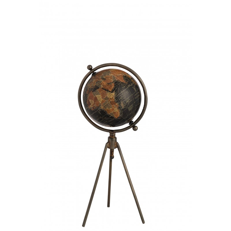 Globe trépied métal/plastique noir H57cm Globe trépied métal/plastique noir H57cm