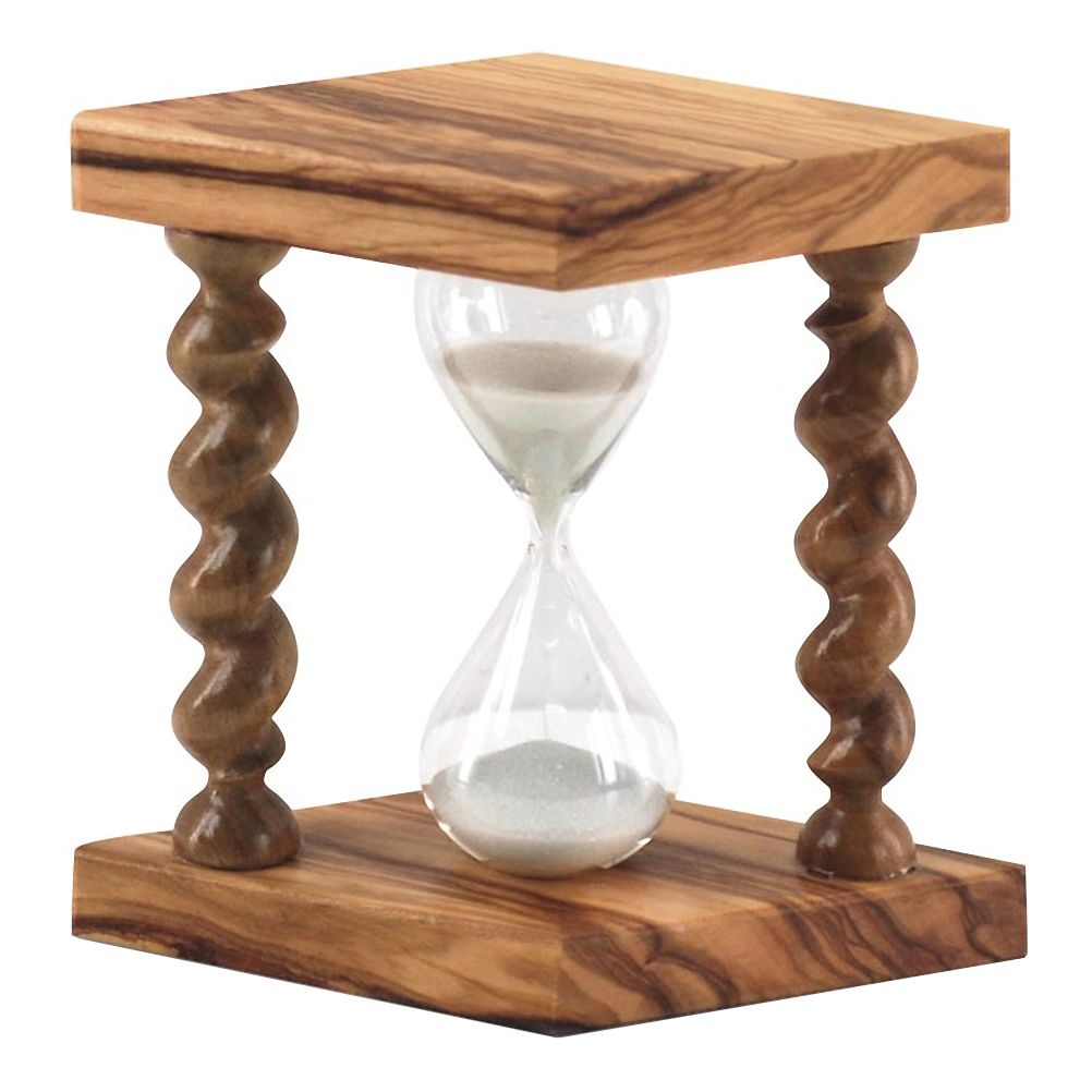 Sablier de décoration en bois d'olivier Sablier de décoration en bois d'olivier