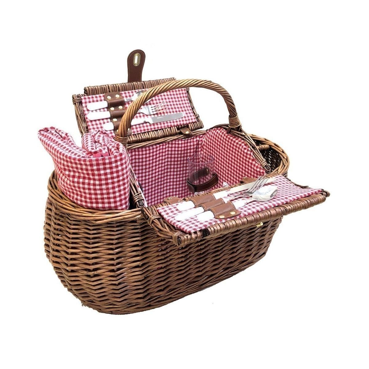 Panier pique-nique en osier naturel vichy Panier pique-nique en osier naturel vichy