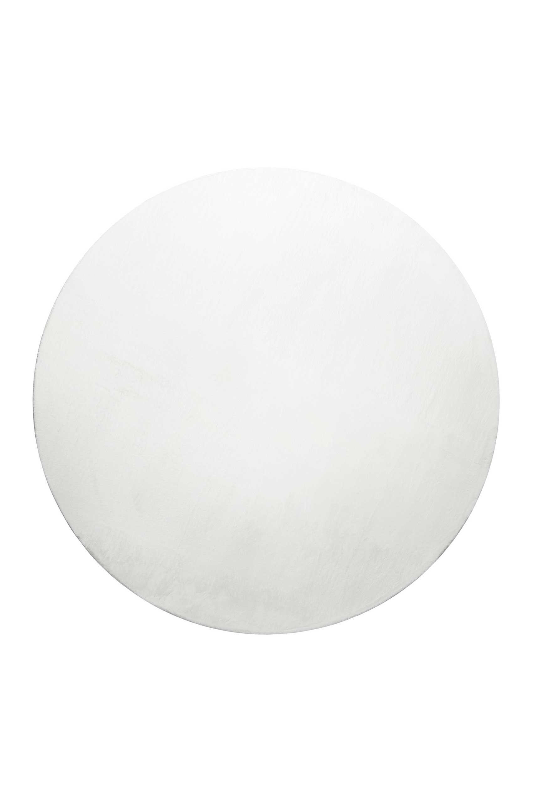 Tapis rond tufté mèches rases (15 mm) blanc 120 D