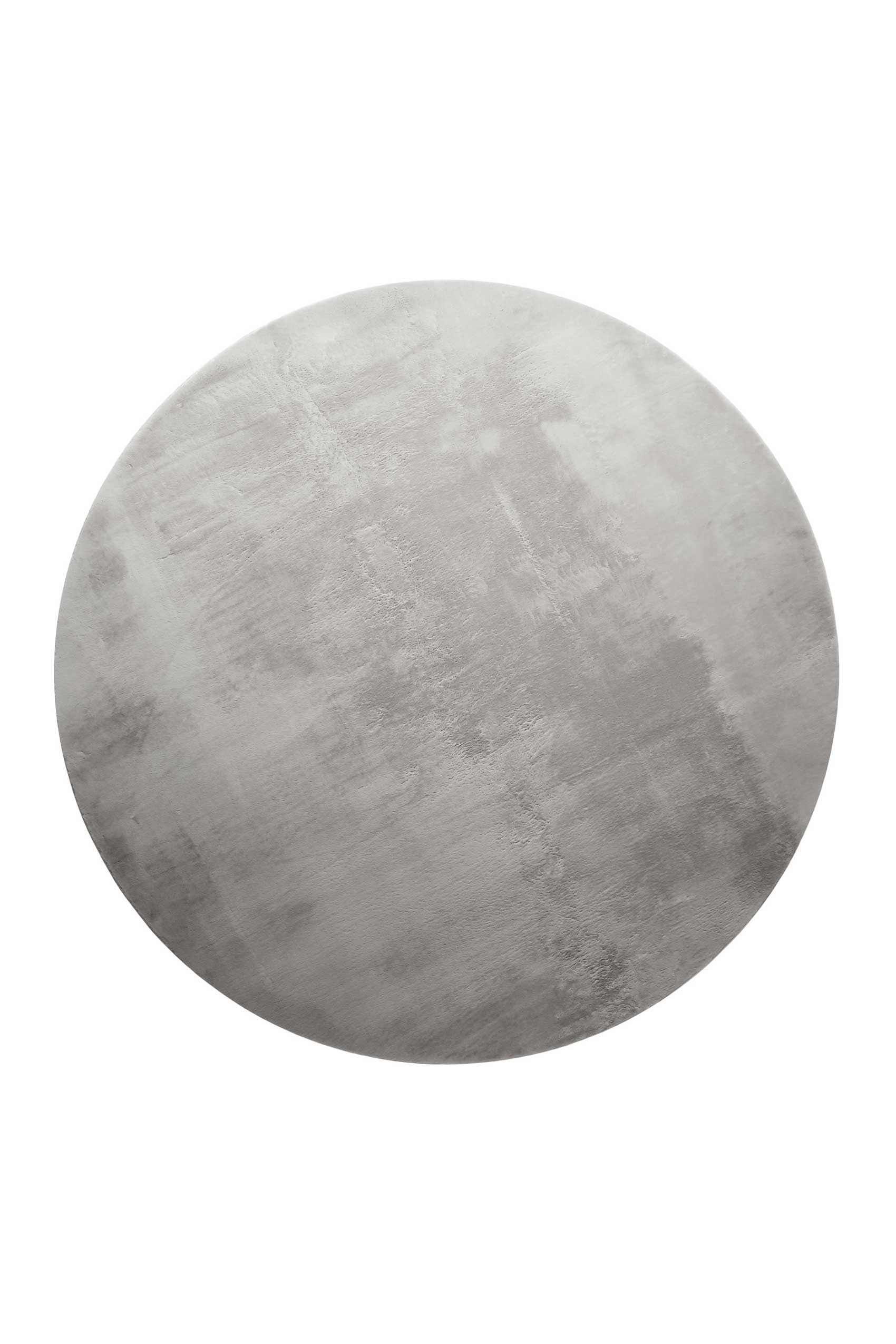 Tapis rond tufté mèches rases (15mm) gris clair 80 D