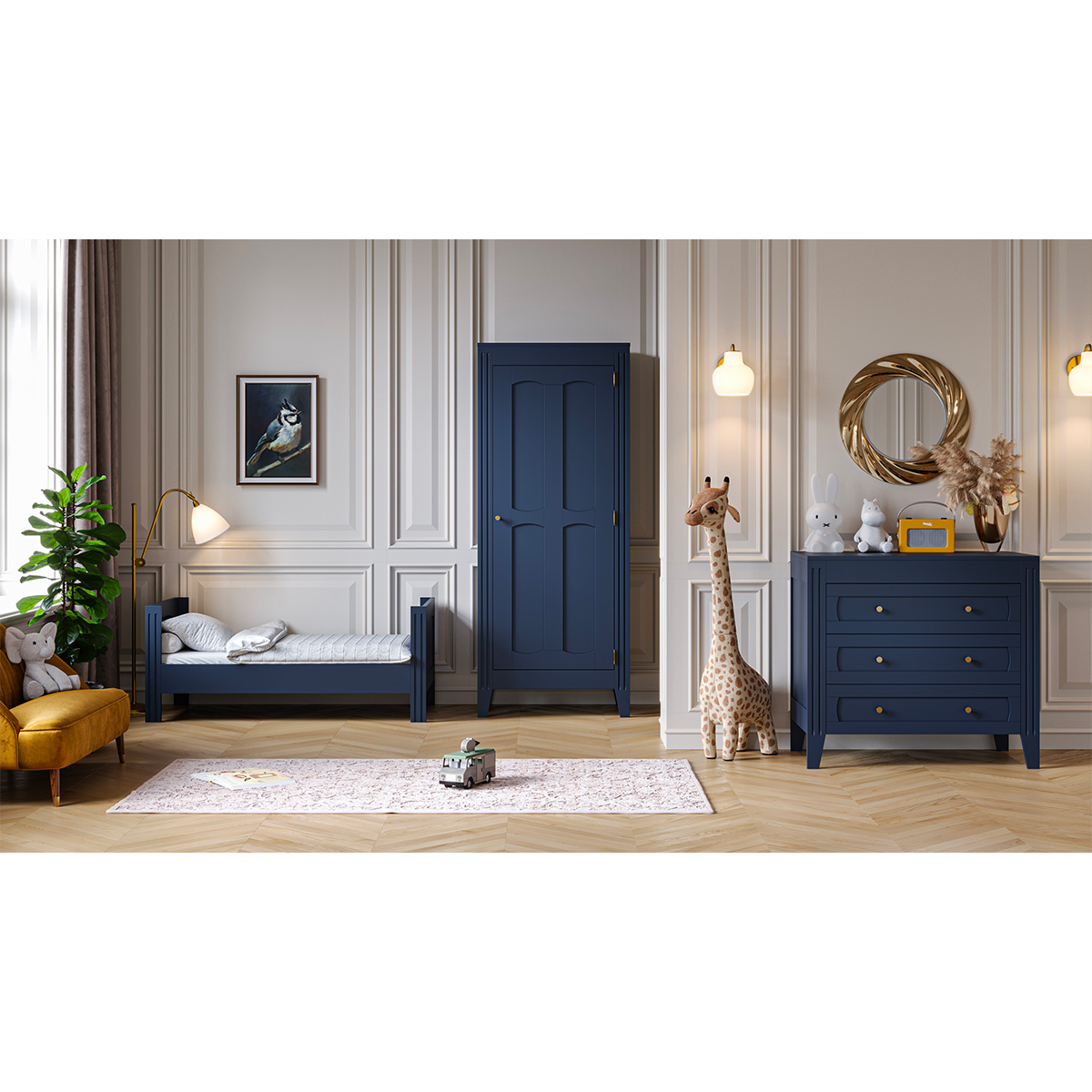 Commode 3 tiroirs bleu (Vox) - Image 3