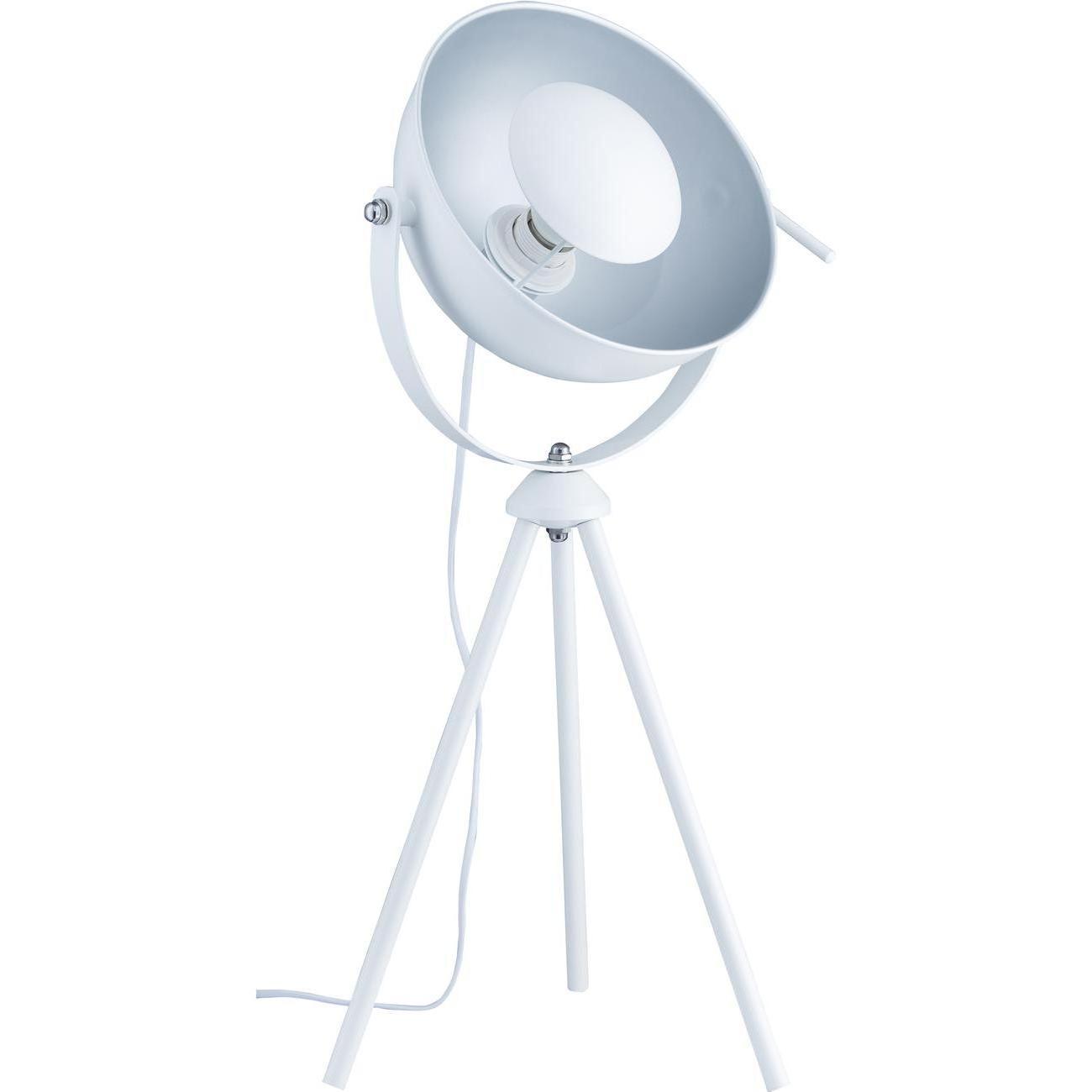 Lampe abat jour blanc et pieds métal Lampe abat jour blanc et pieds métal
