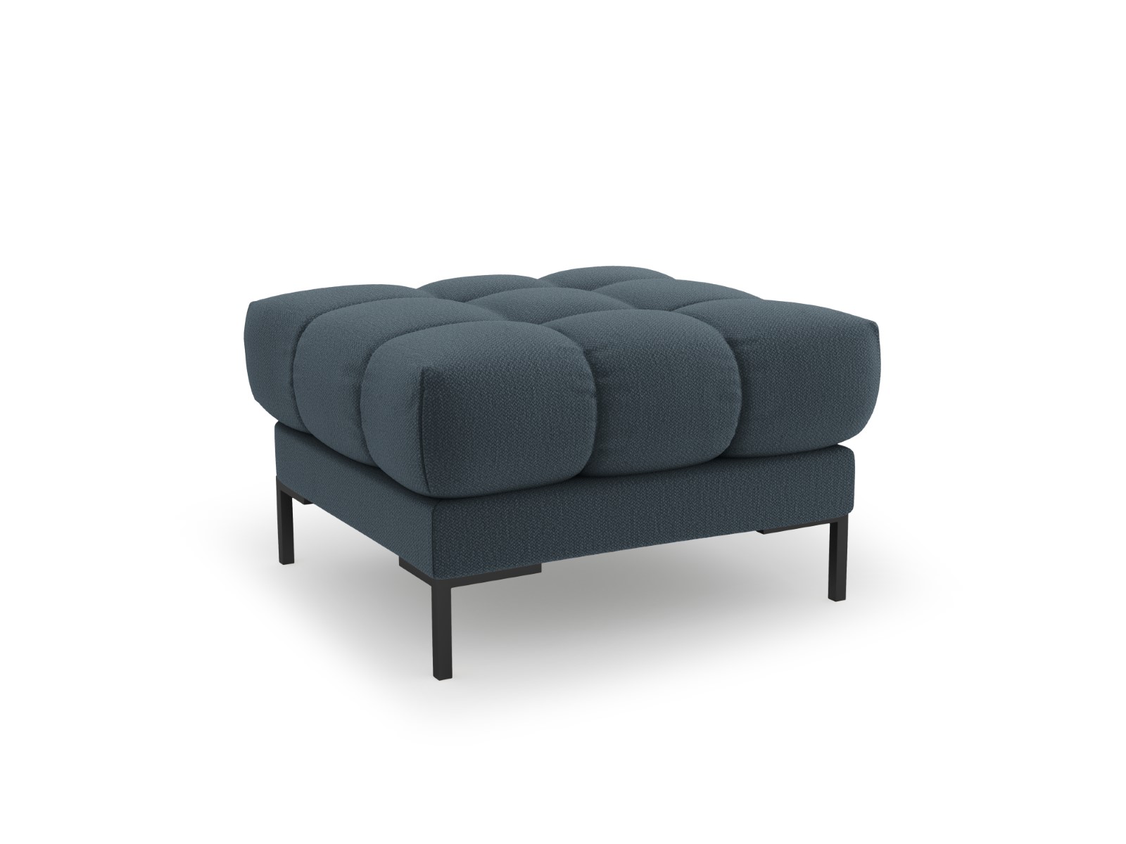 Pouf tissu structuré bleu Pouf tissu structuré bleu