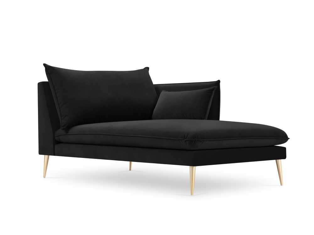 Méridienne en velours noir