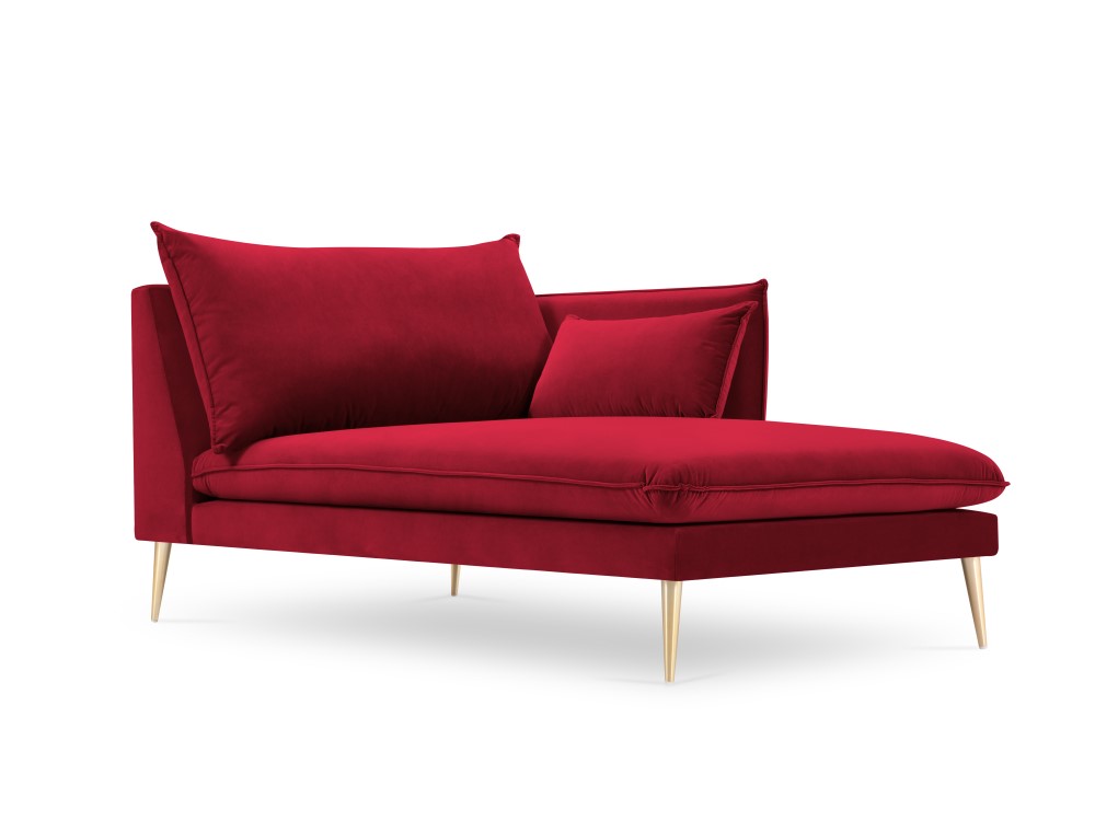 Méridienne 4 places Rouge Velours Design Confort Promotion