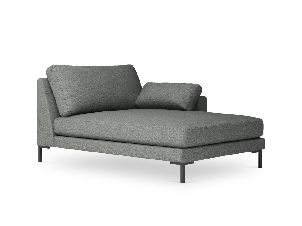 Méridienne 3 places Noir Tissu Design Confort Promotion