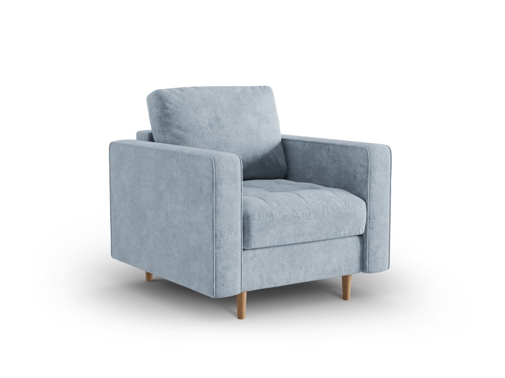 Fauteuil tissu structuré bleu clair 1 place Fauteuil tissu structuré bleu clair 1 place