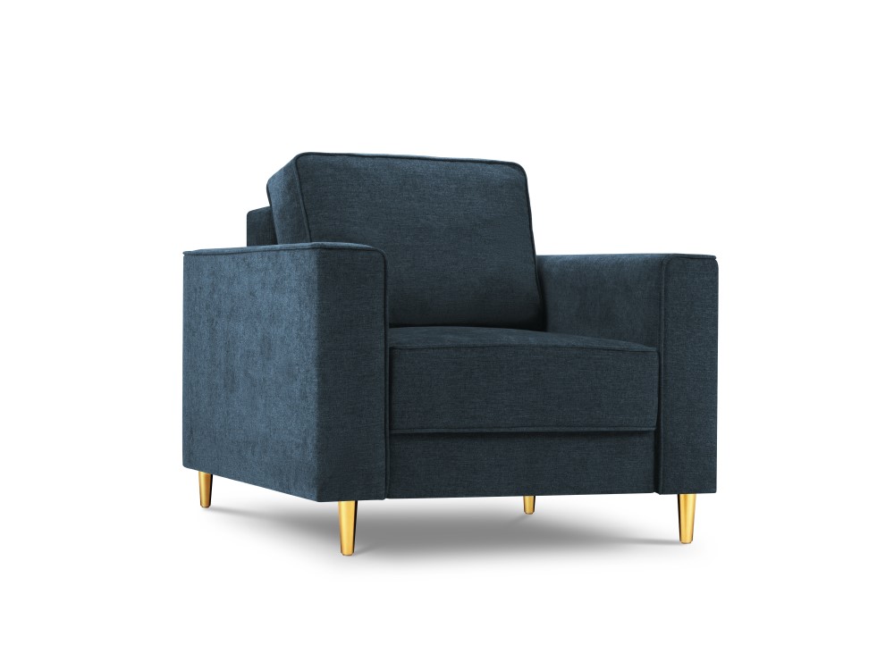 Fauteuil tissu structuré bleu foncé 1 place Fauteuil tissu structuré bleu foncé 1 place