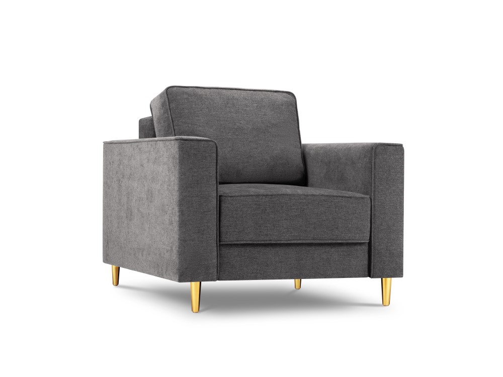 Fauteuil tissu structuré gris 1 place Fauteuil tissu structuré gris 1 place