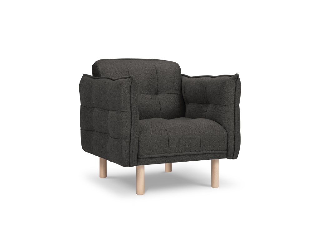 Fauteuil tissu structuré gris foncé 1 place Fauteuil tissu structuré gris foncé 1 place