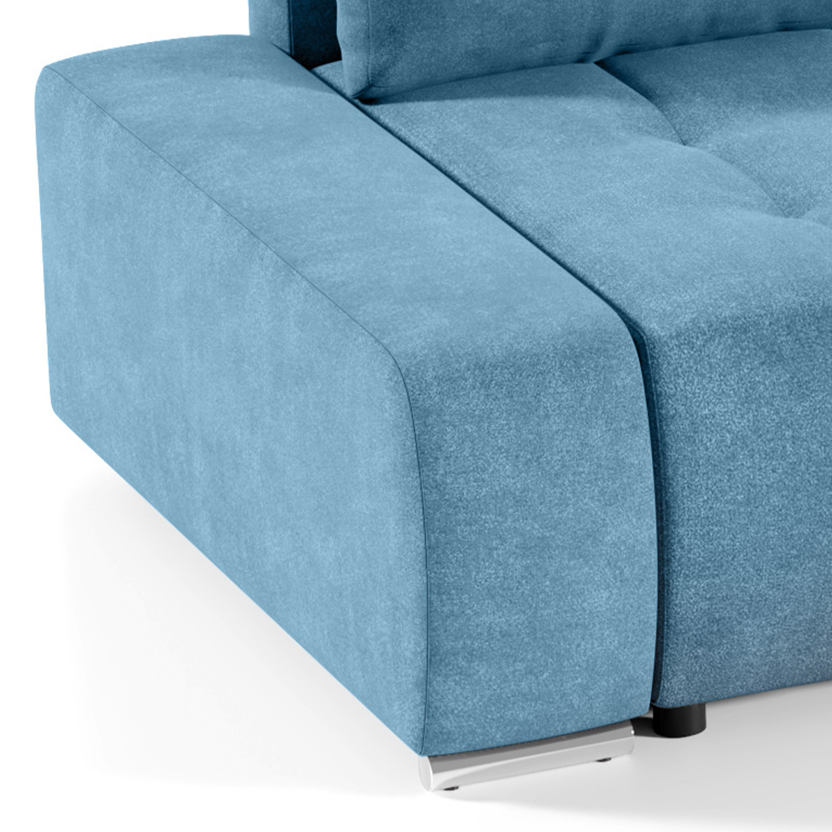 Jonas - Canapé angle convertible droit 4 places bleu - Vue supplémentaire 1