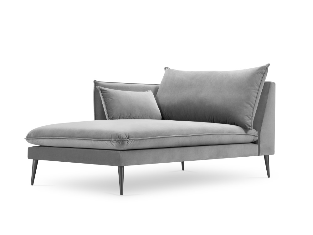Méridienne 4 places Noir Velours Design Confort Promotion