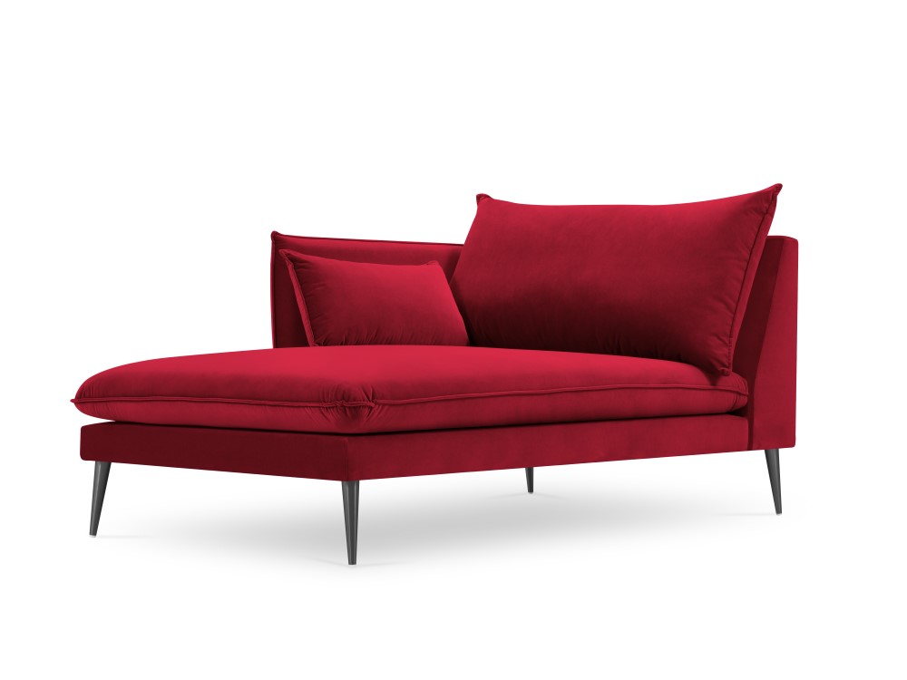 Méridienne 4 places Rouge Velours Design Confort Promotion