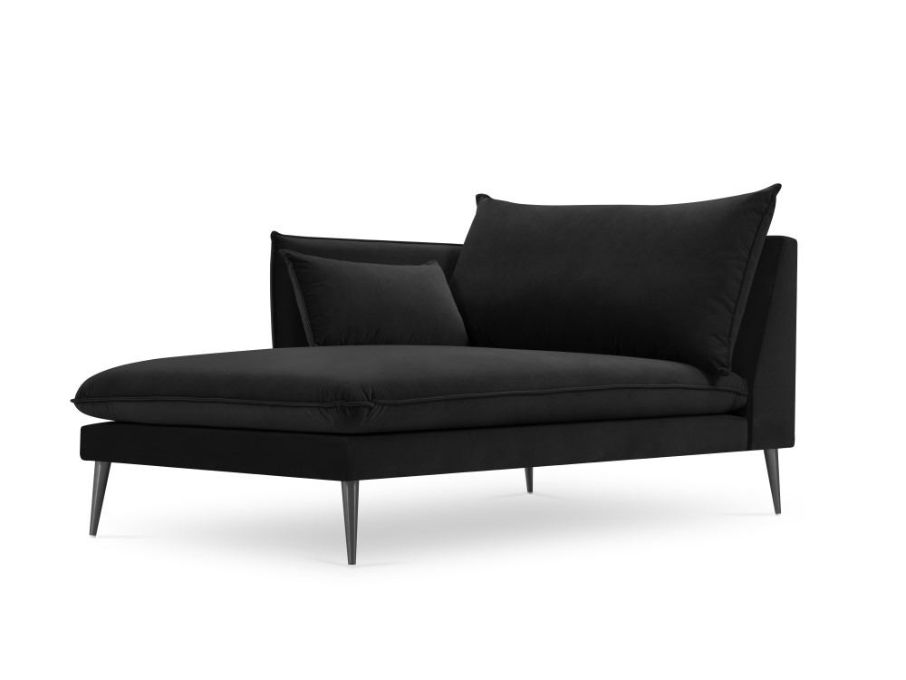 Méridienne en velours noir