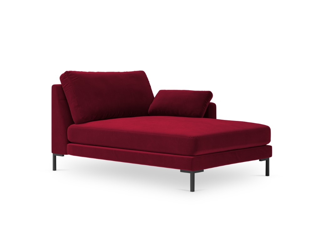 Méridienne 3 places Rouge Tissu Design Confort Promotion