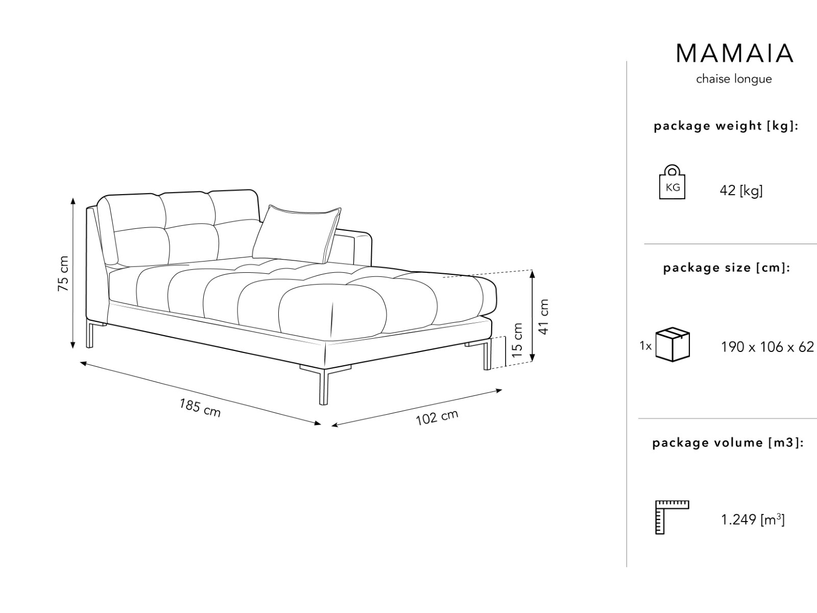 Méridienne en velours noir - Vue supplémentaire 2