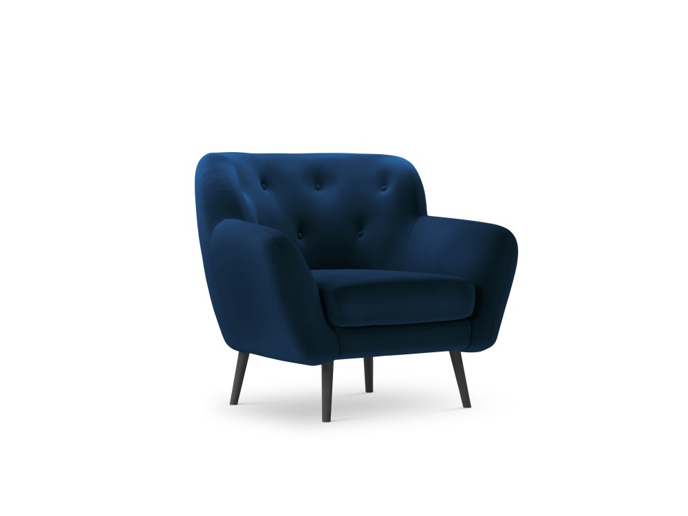 Fauteuil velours bleu roi 1 place Fauteuil velours bleu roi 1 place