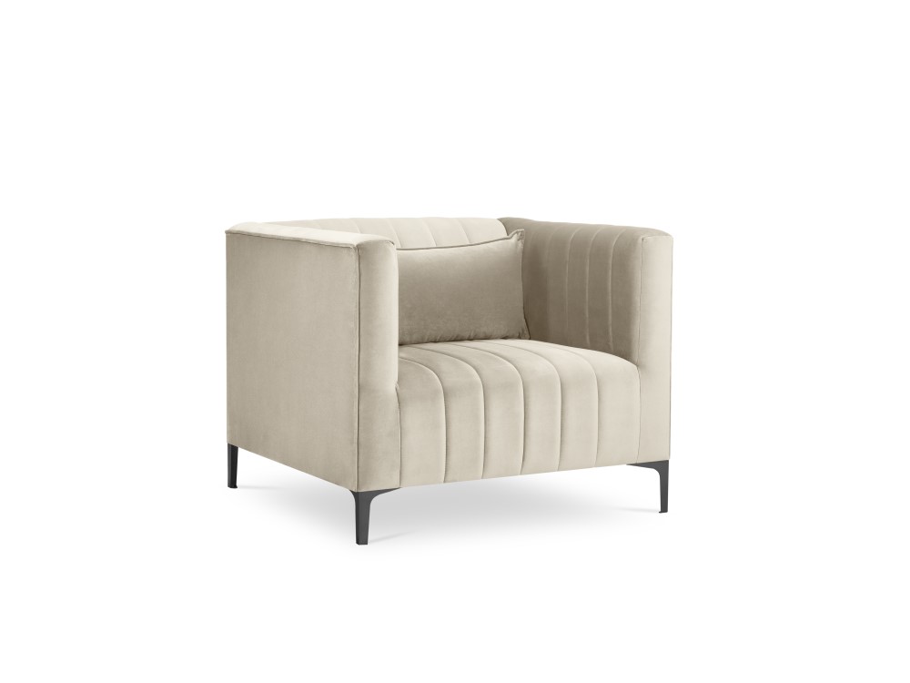 Fauteuil velours beige 1 place Fauteuil velours beige 1 place