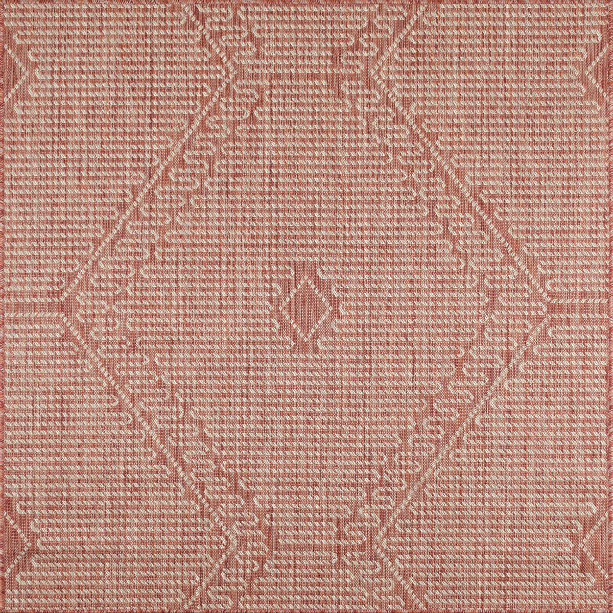 Tapis motifs géométriques rose - 200x200