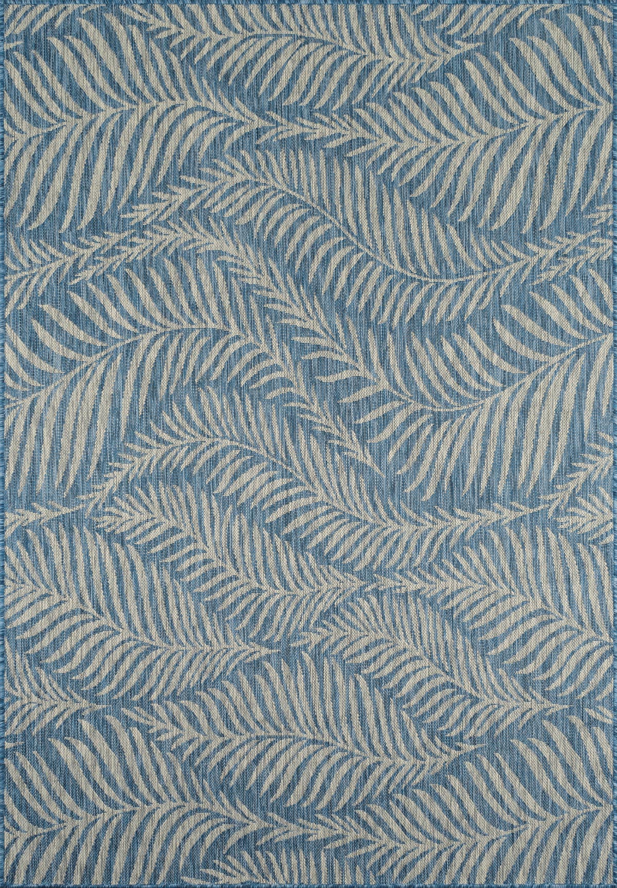 Tapis feuille de palmier indoor outdoor bleu - 160x230