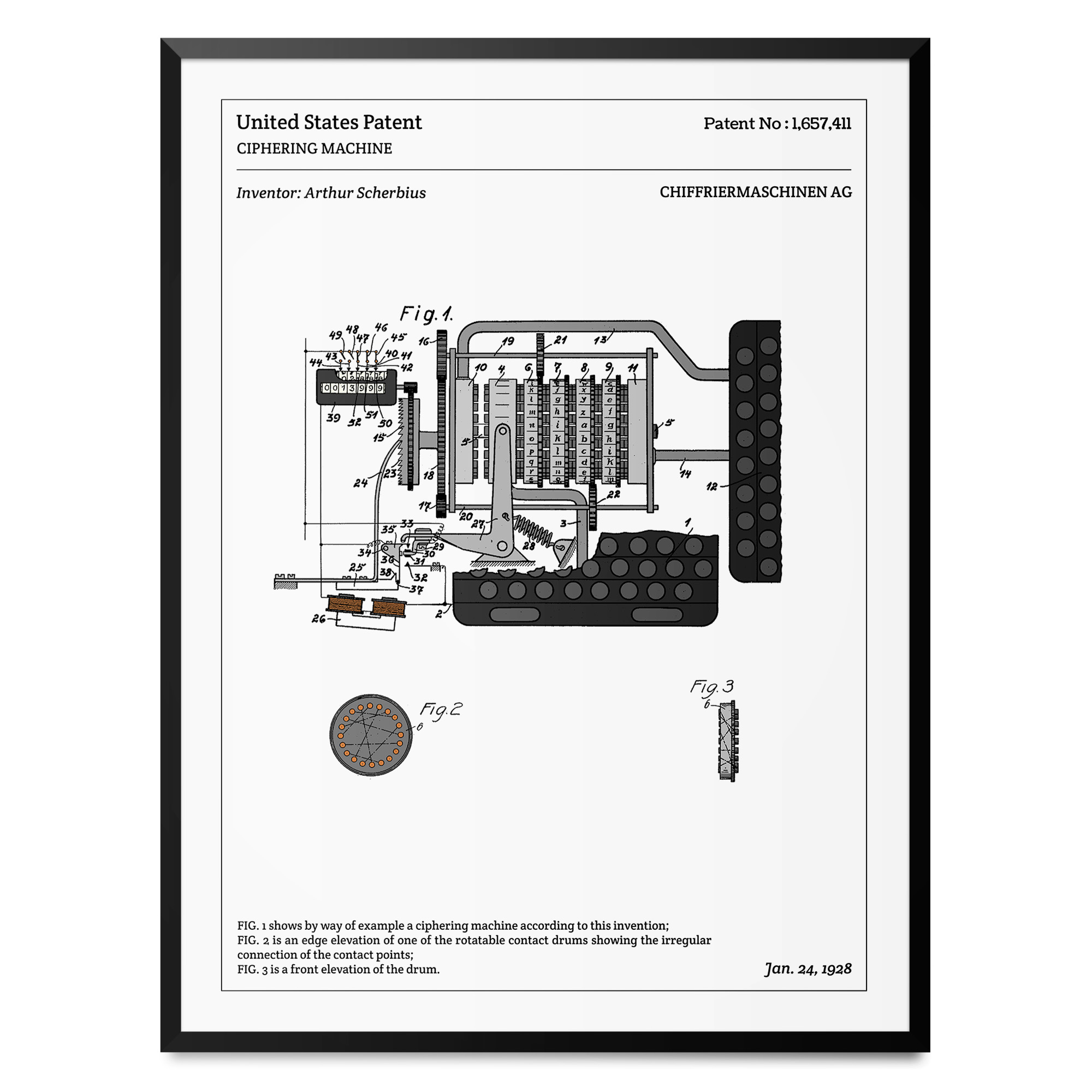 Affiche de brevet - Enigma 40x30cm