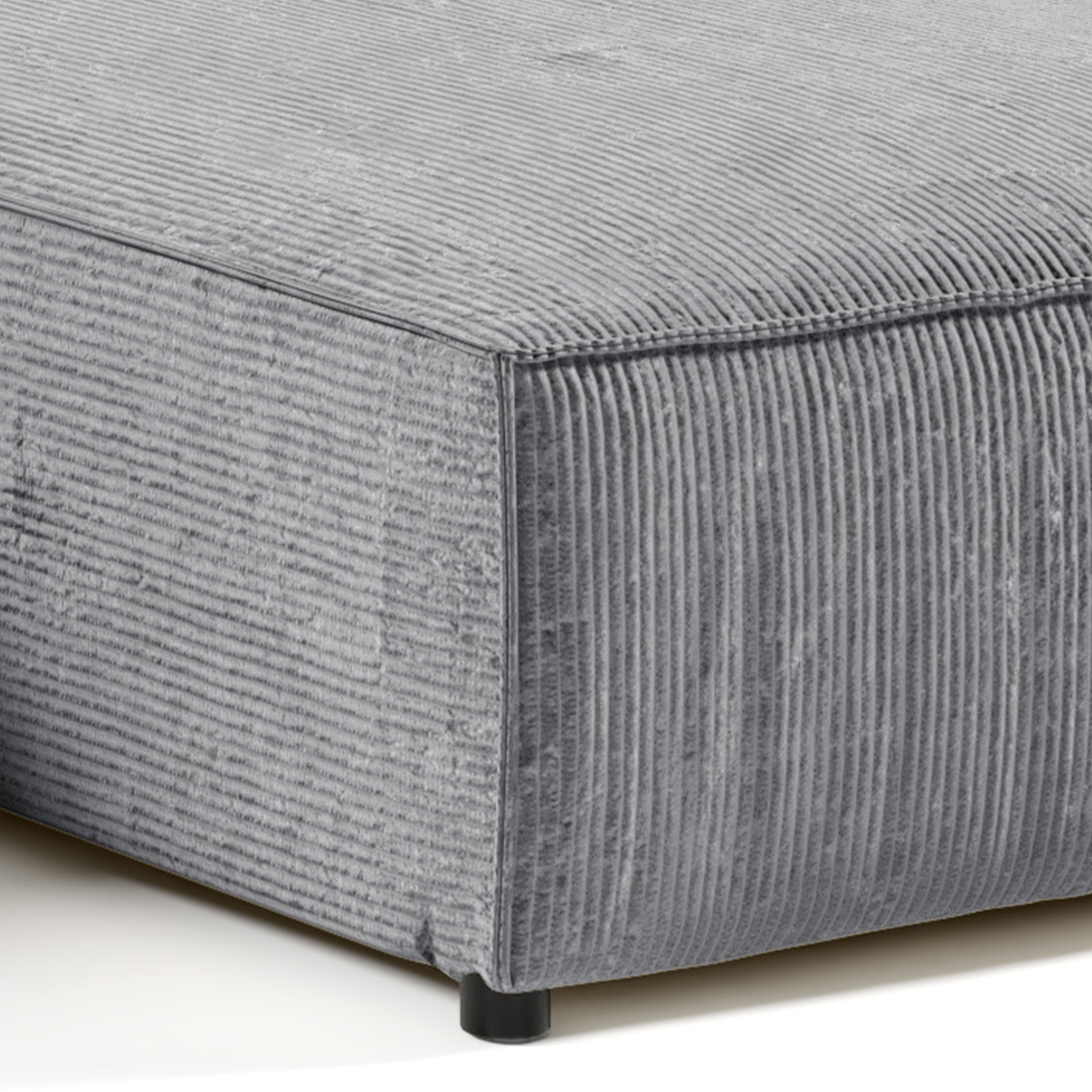 Isaac - Canapé d'angle  réversible et convertible 4 places velours côtelé gris - Vue supplémentaire 2