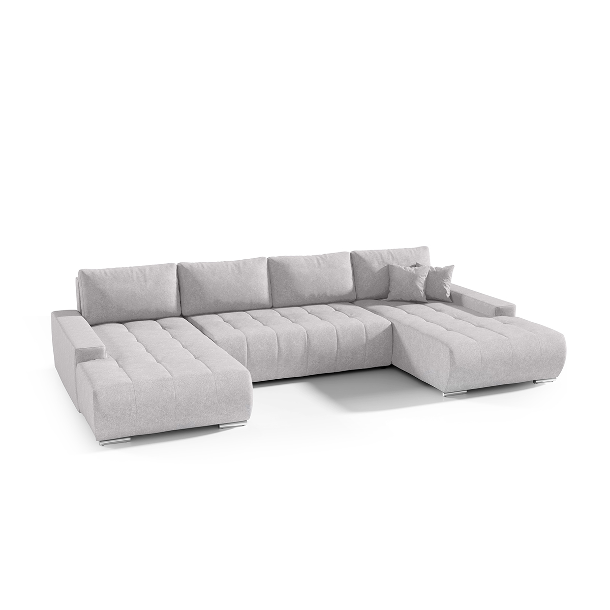 Canapé panoramique 5 places convertible coffre stratifiés gris
