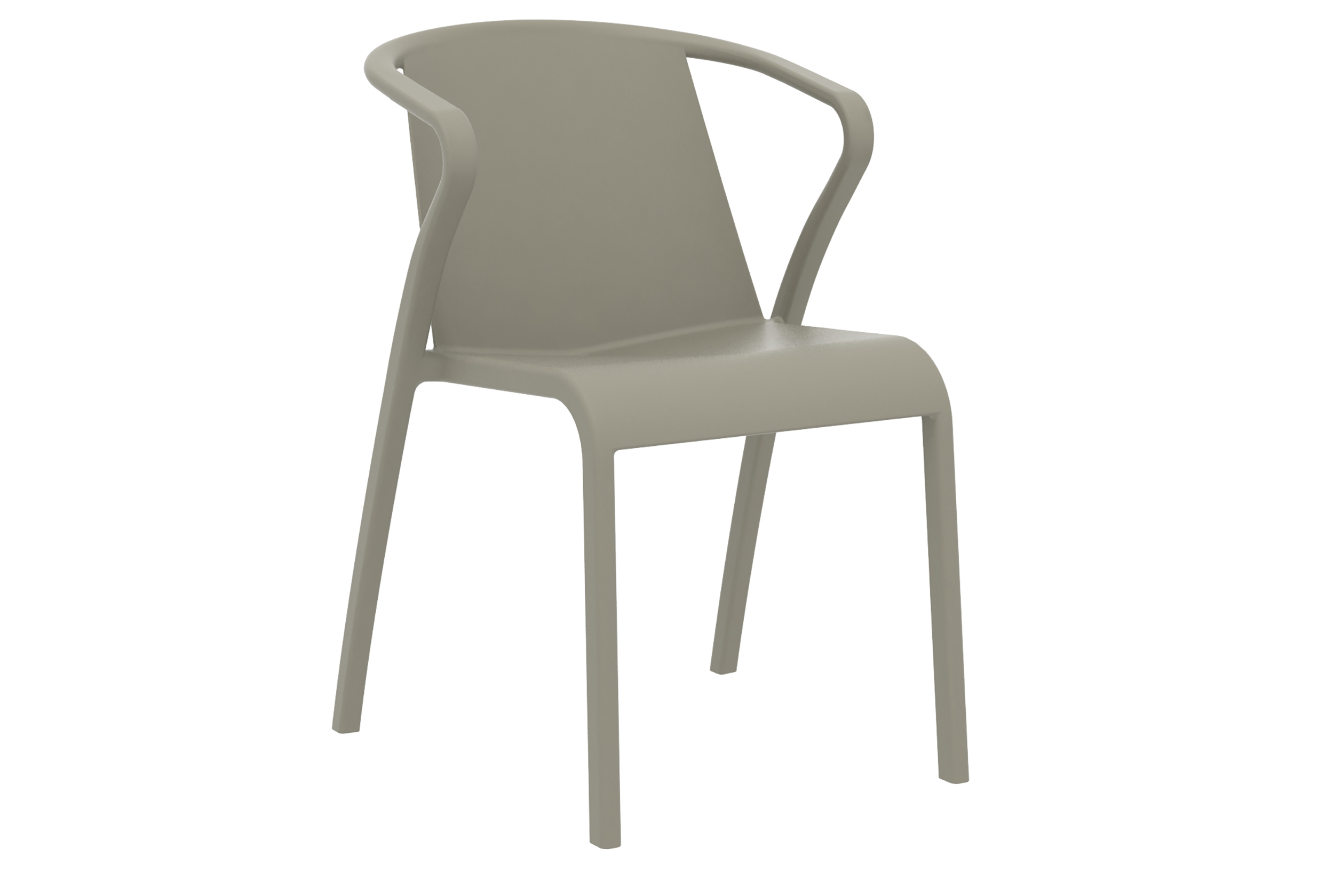 fauteuil de jardin empilable en polypropylène renforcé taupe