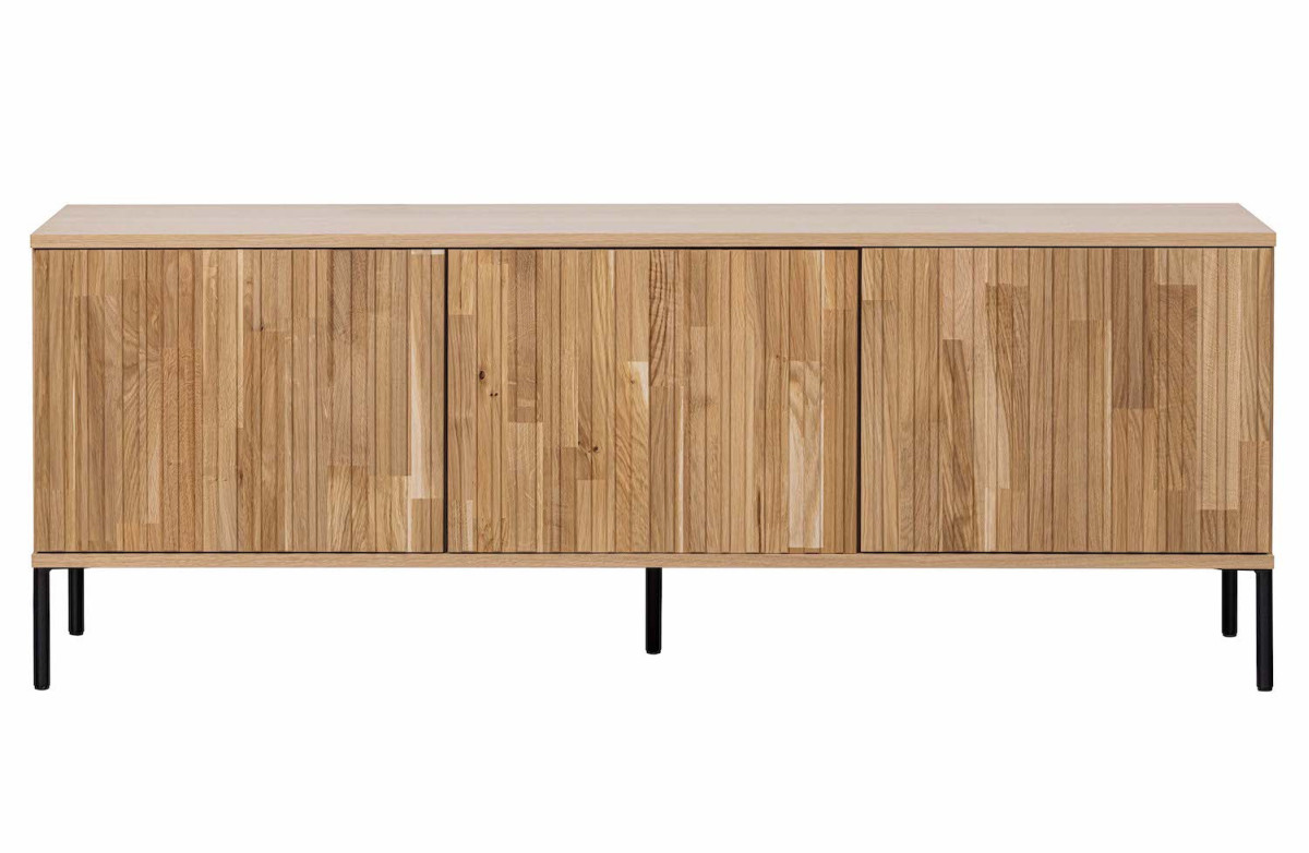 Grand meuble tv en bois de chêne beige