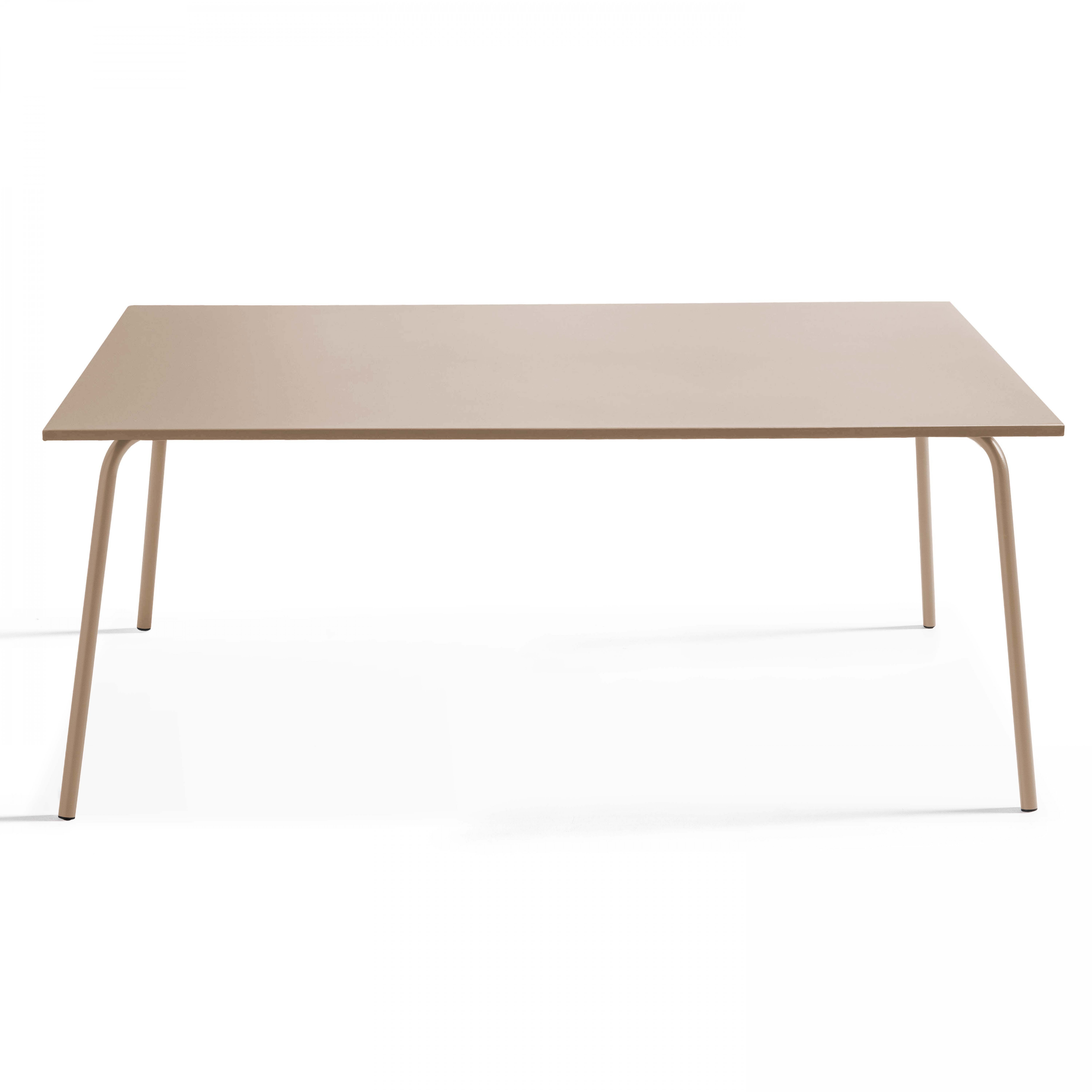 Table de jardin rectangulaire en acier taupe