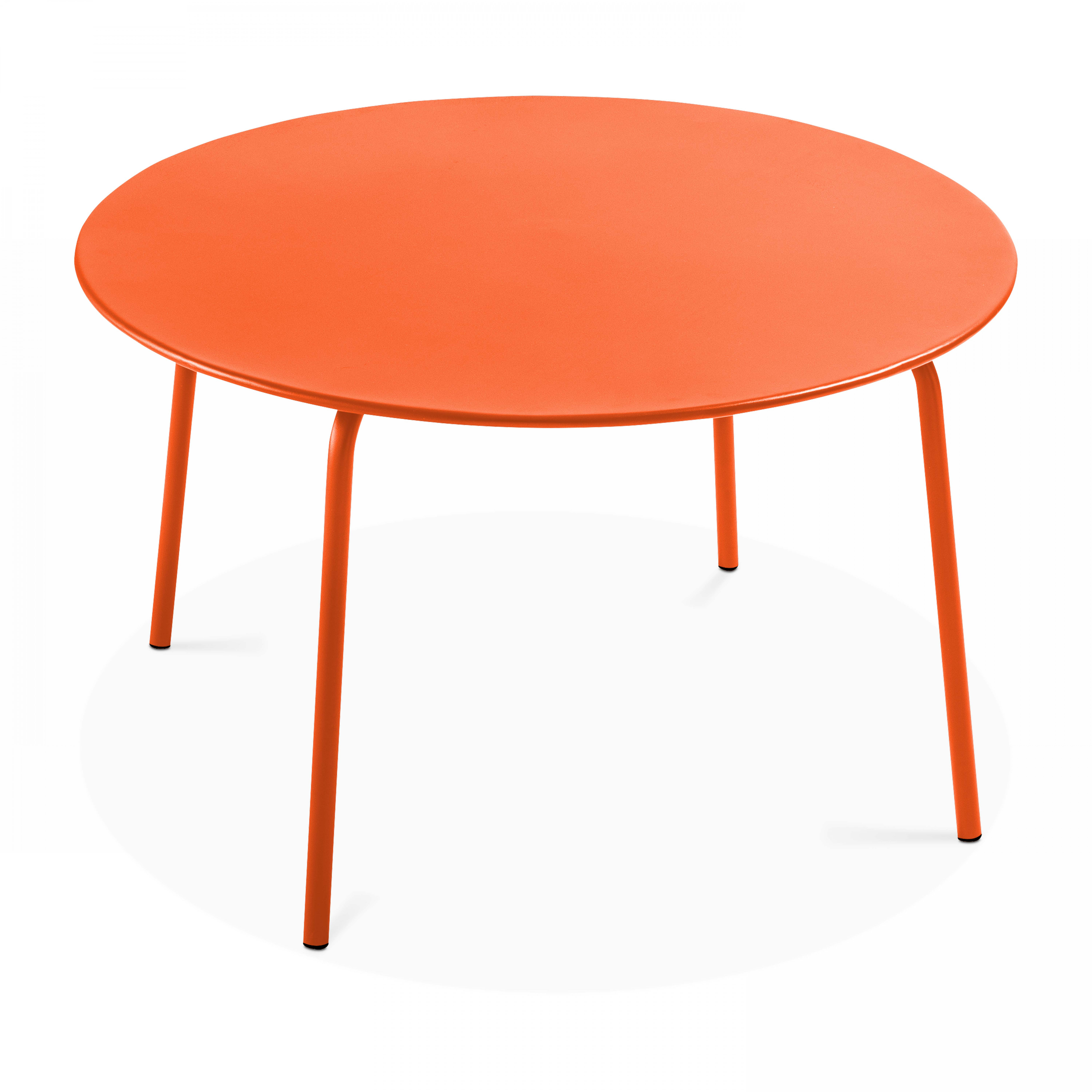 Table ronde acier orange