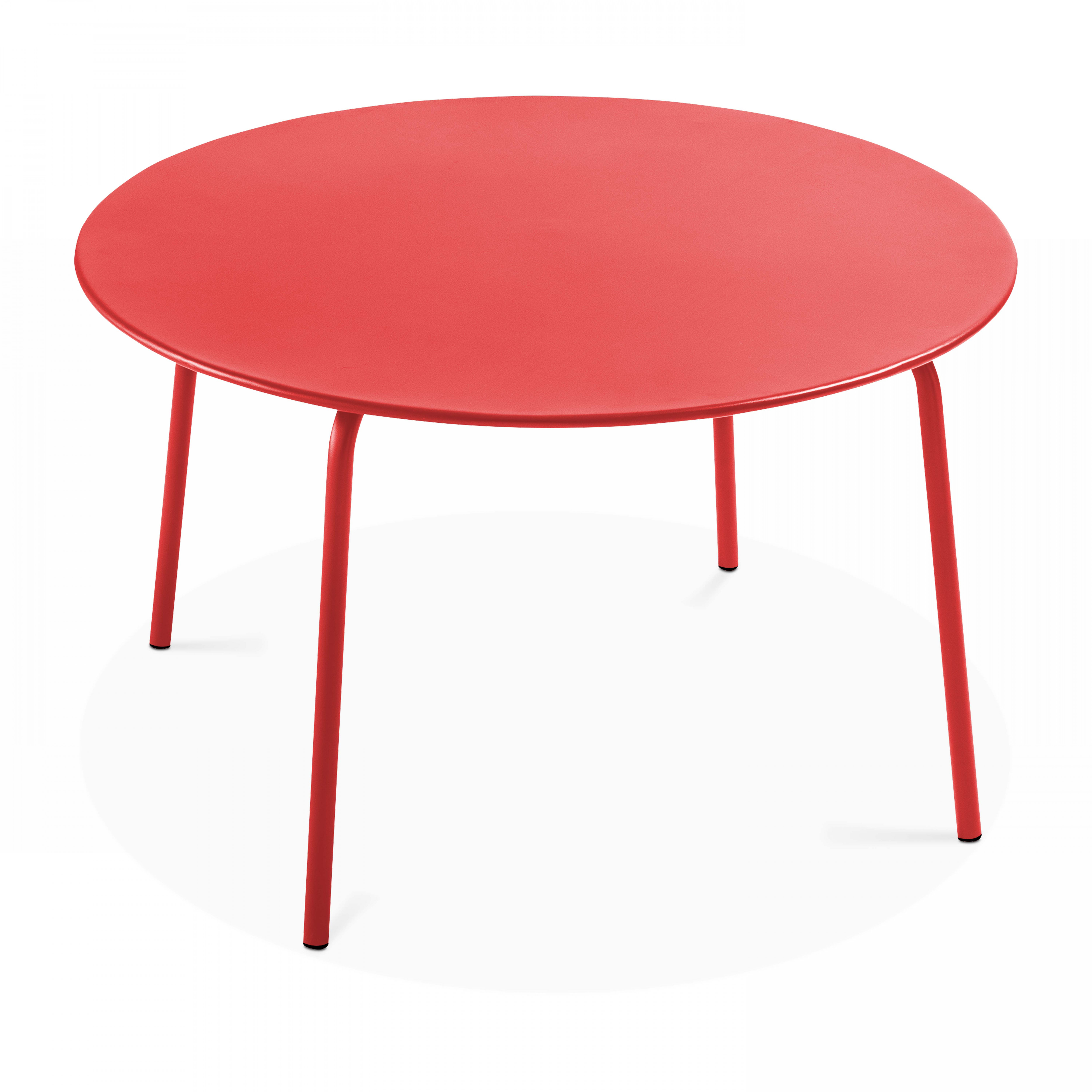 Table ronde acier rouge