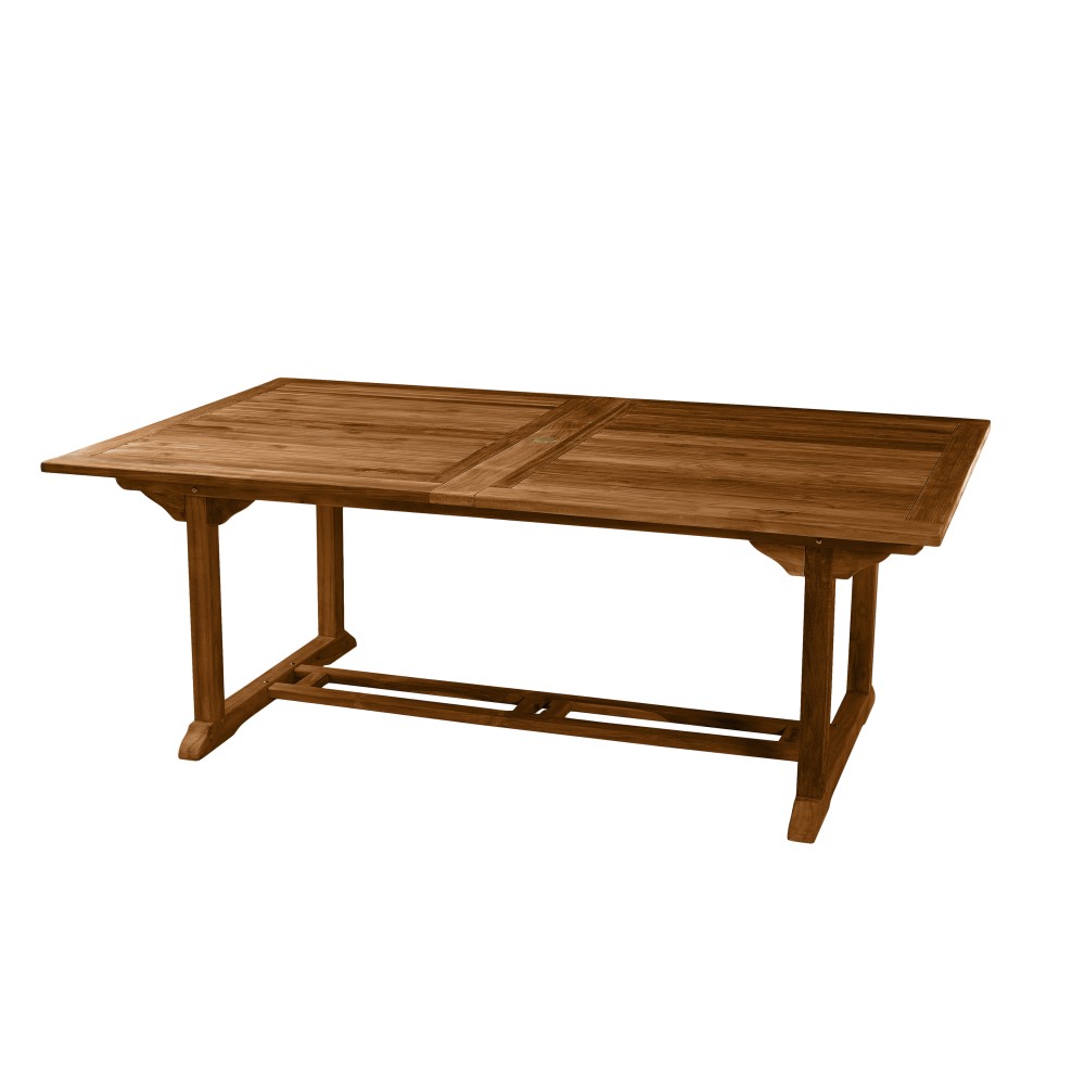 Table de jardin teck huilé double extension 10/12 pers L300