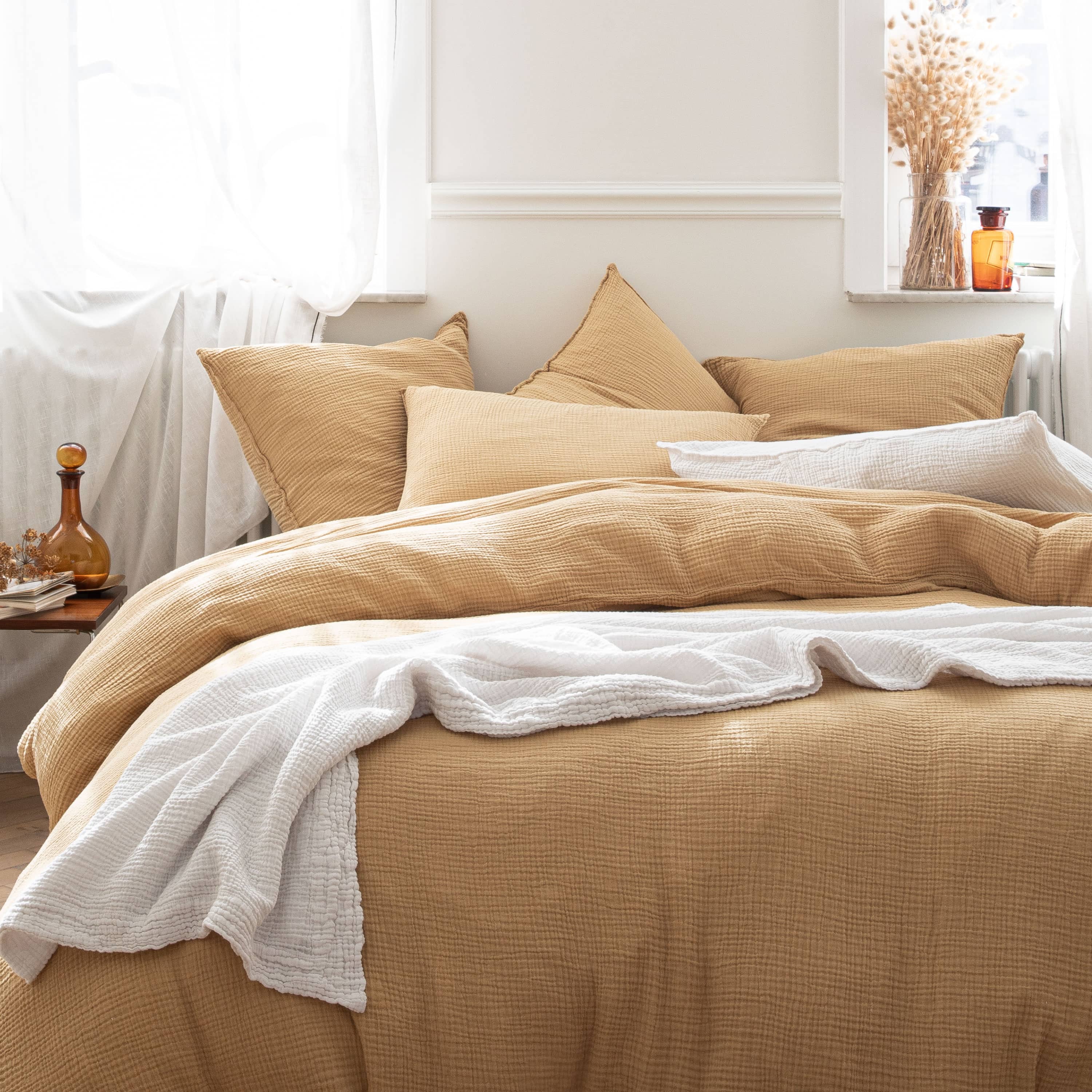 Housse de couette en gaze de coton 240x220 cm Caramel Housse de couette en gaze de coton 240x220 cm Caramel