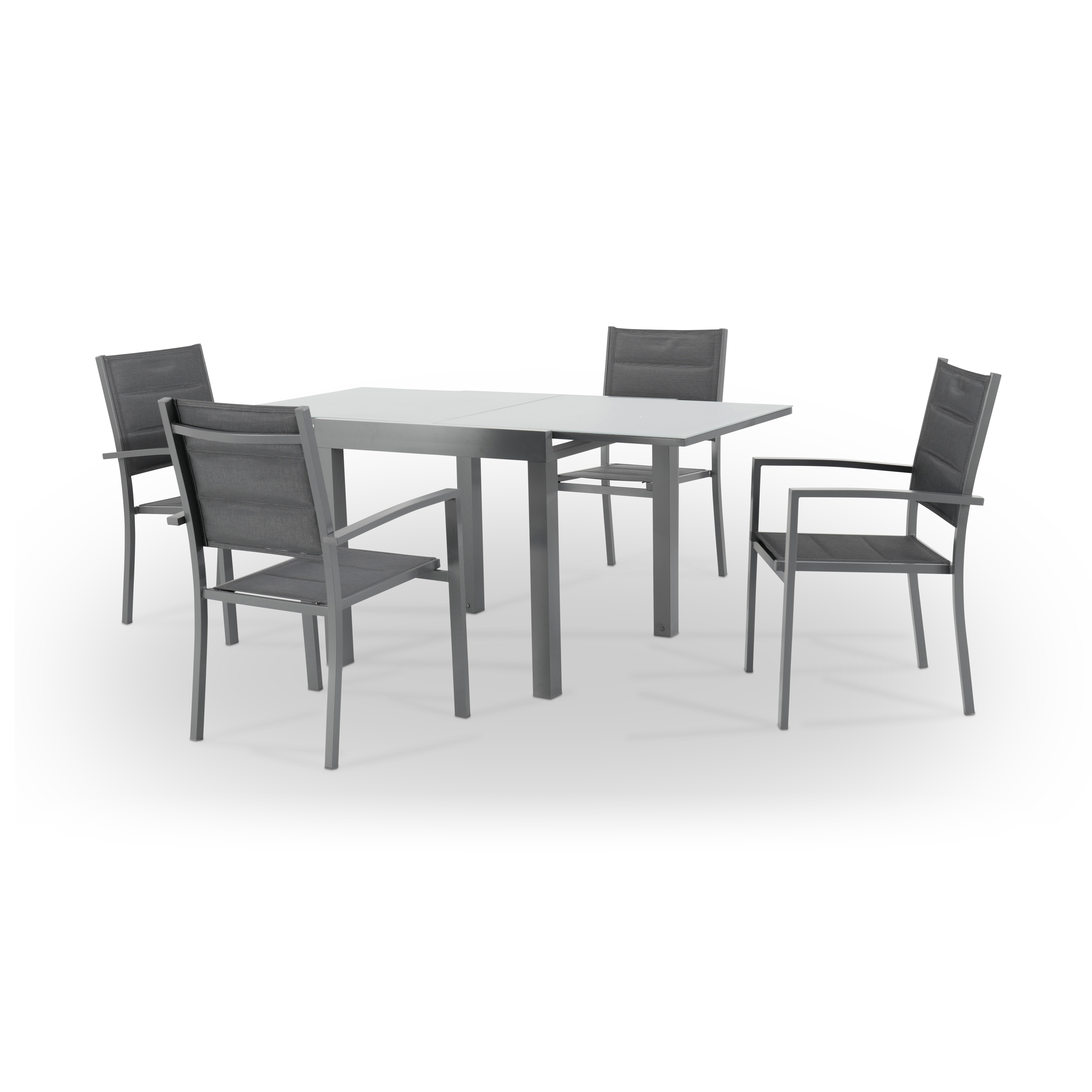 Table de jardin en aluminium gris anthracite 4 personnes