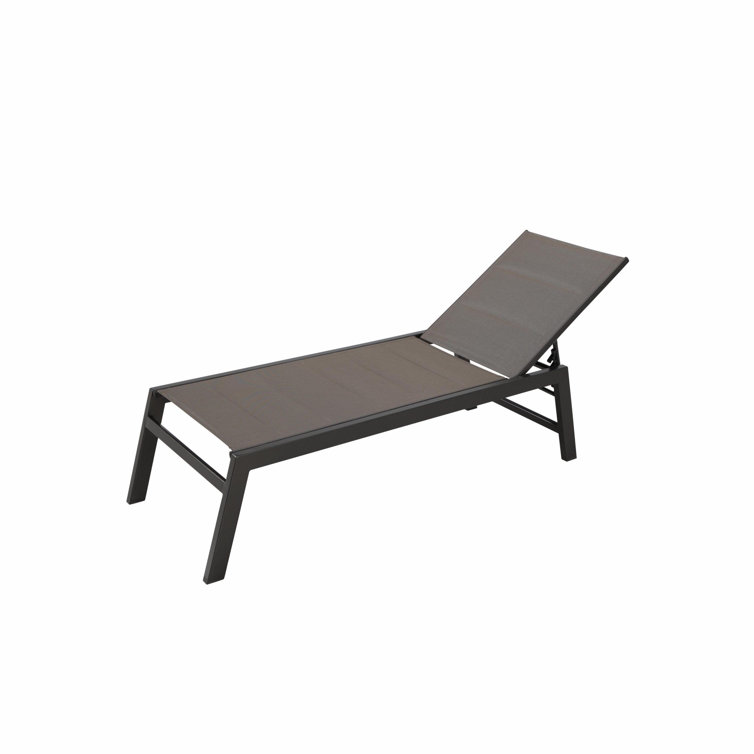 Chaise longue en aluminium marron avec roulettes