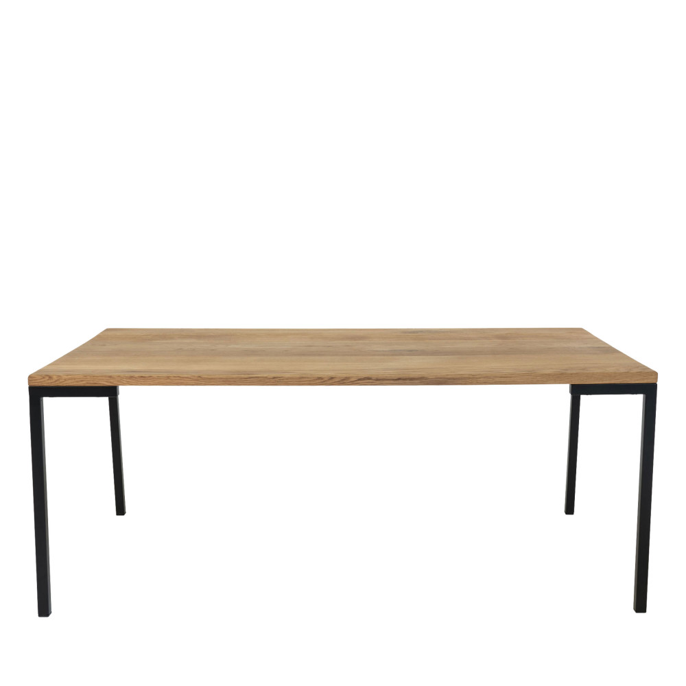 Table basse en bois et métal 110x60cm bois clair et noir