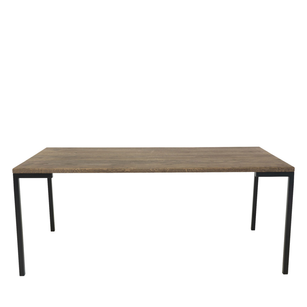 Table basse en bois et métal 110x60cm bois foncé et noir