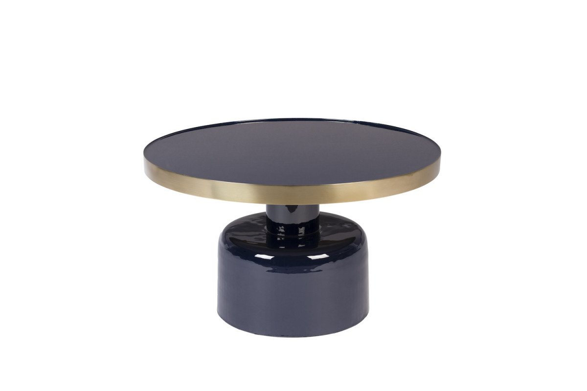 Table basse design en métal ø60cm – Bleu foncé