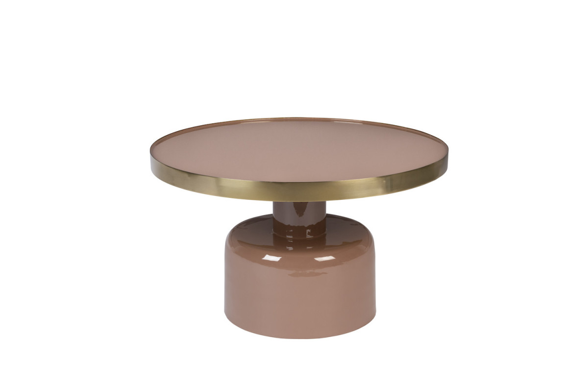 Table basse design en métal ø60cm – Rose