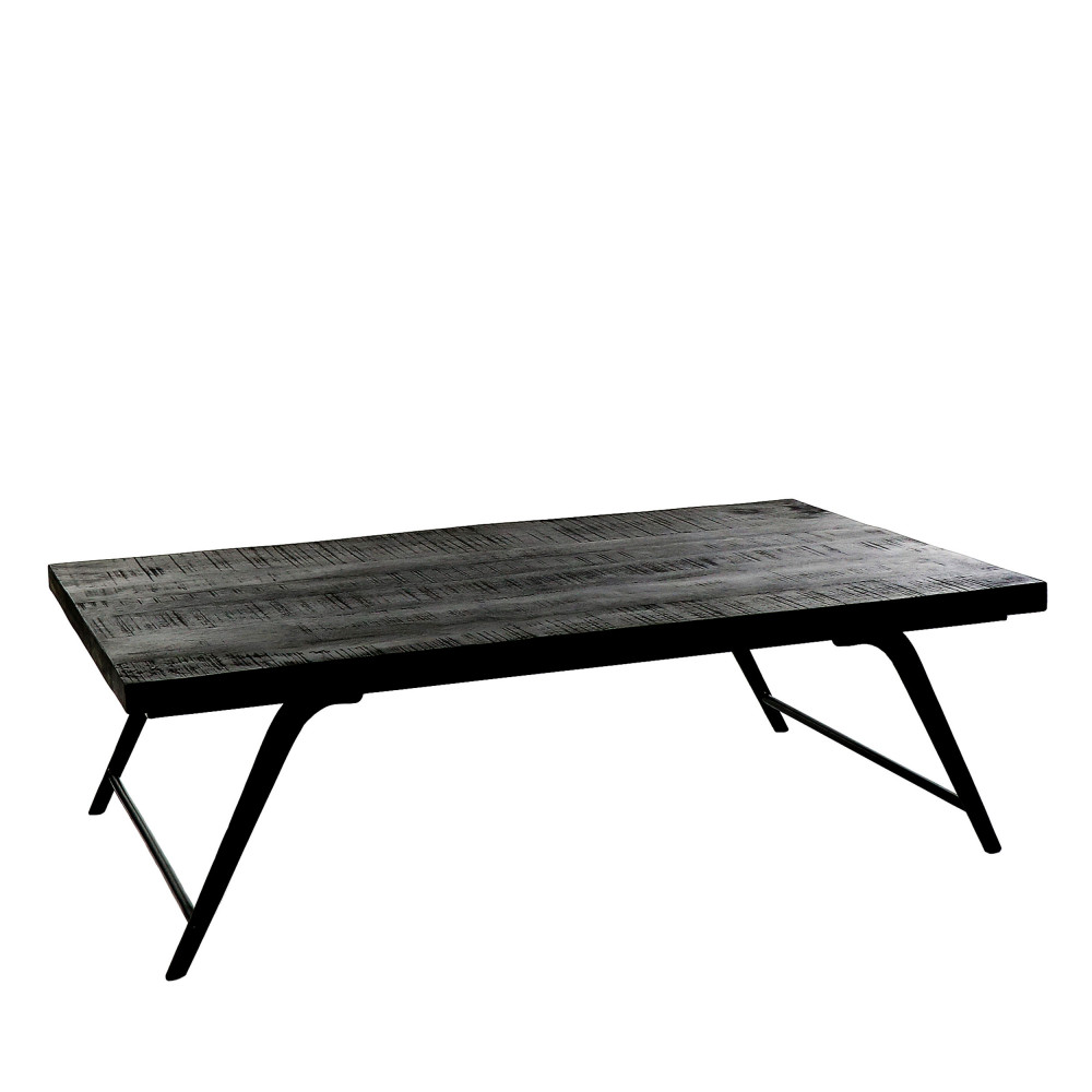 Table basse en bois 125x75cm noir