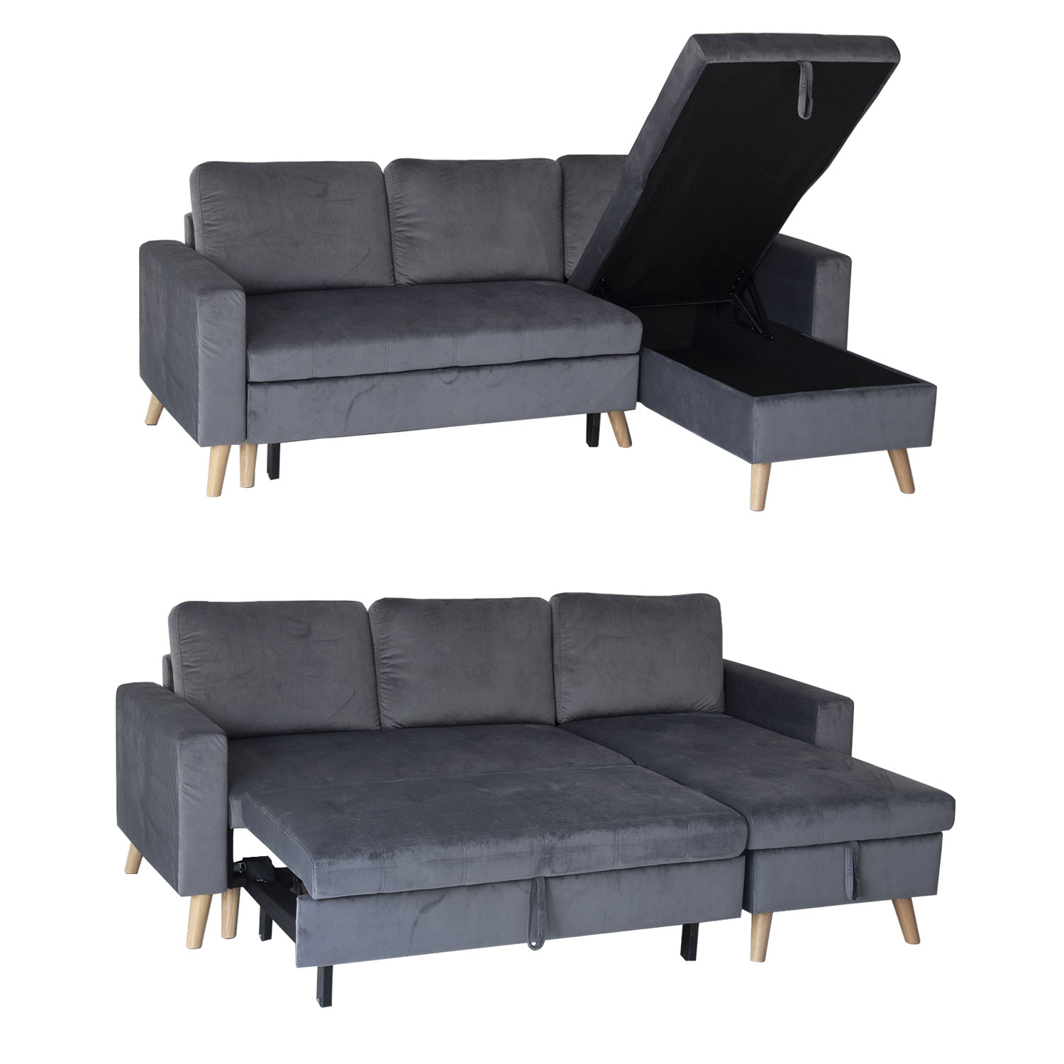 james - Canapé convertible Gris - Vue supplémentaire 2