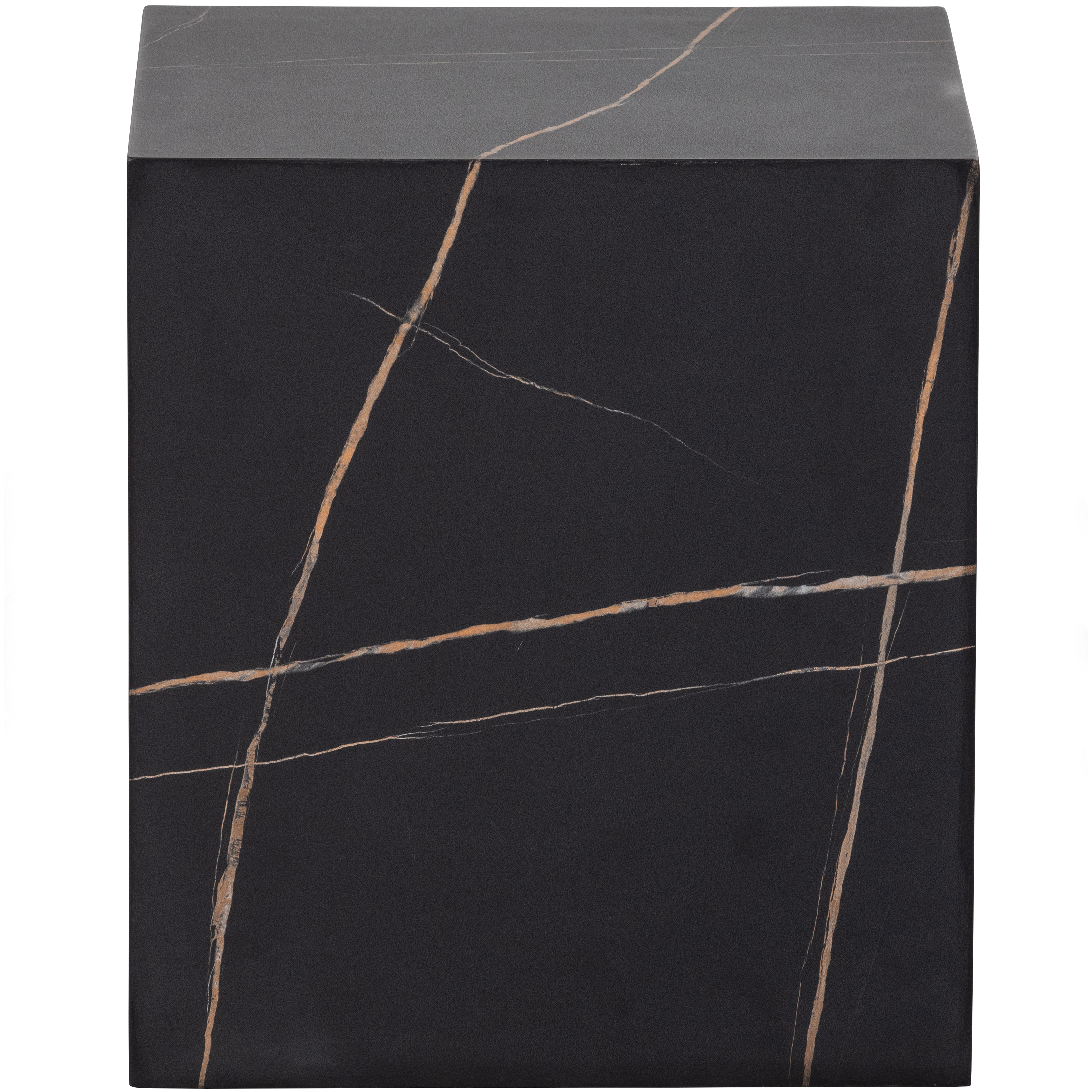 Table d'appoint effet marbre H45xL40cm noir