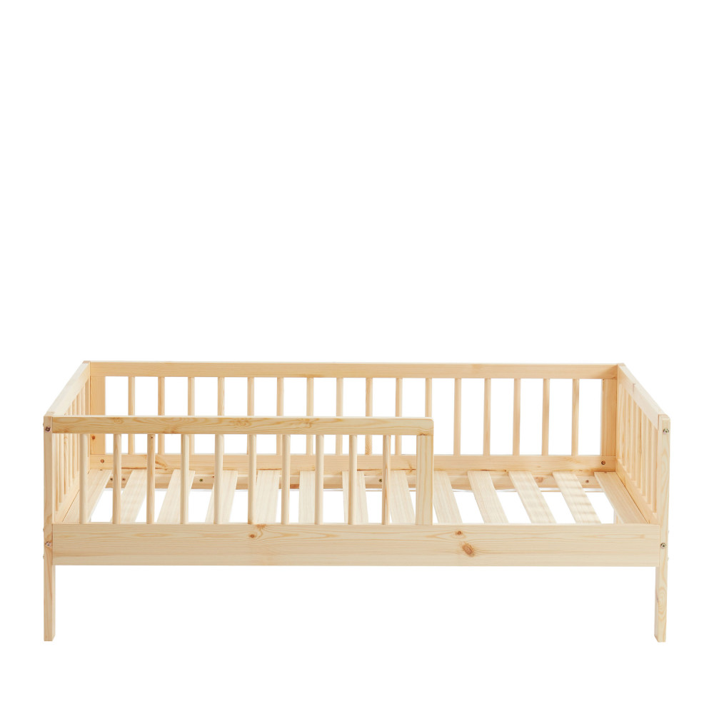 Cadre de lit pour enfant en bois massif 70x140cm bois clair