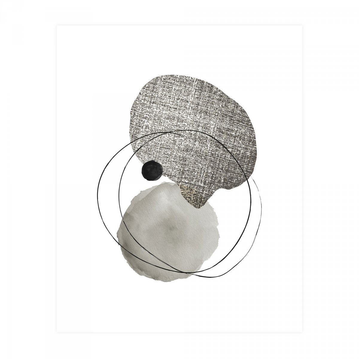 Affiche moderne motifs rond gris Affiche moderne motifs rond gris