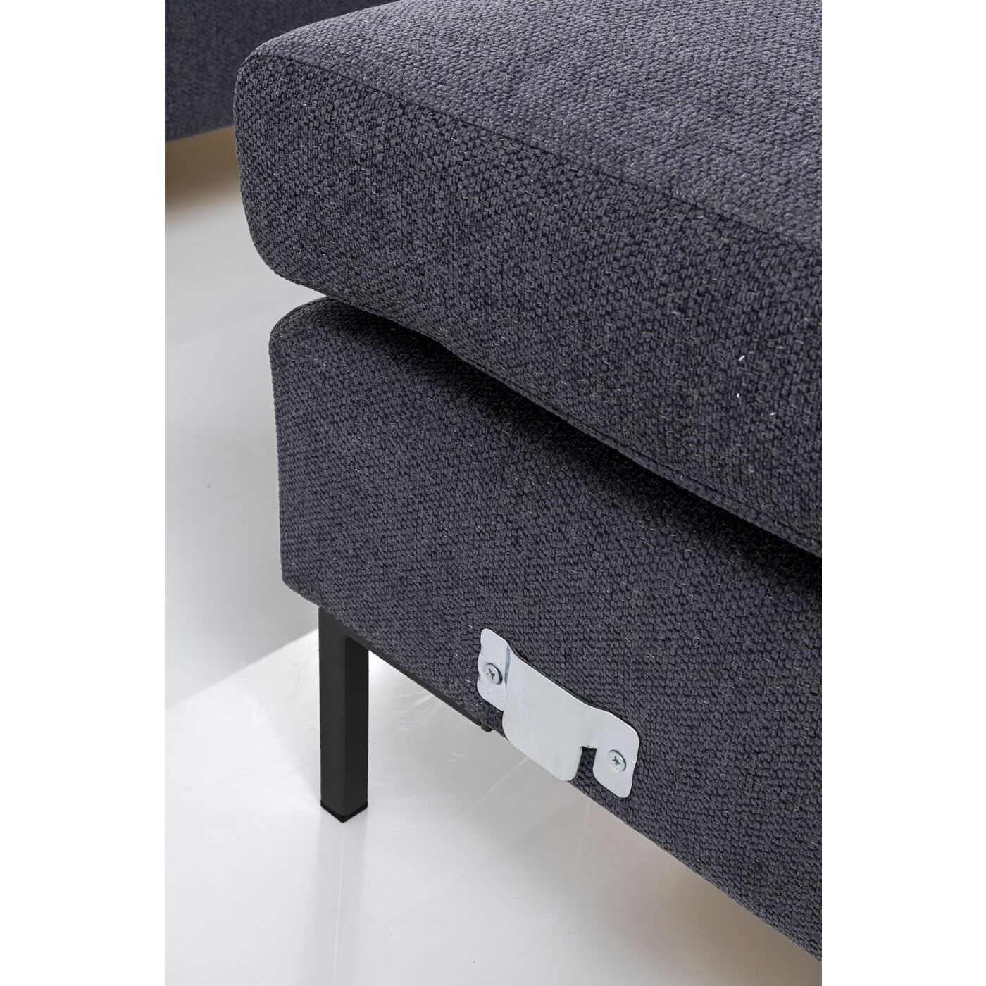 Canapé d'angle droit 4 places en tissu gris foncé - Vue supplémentaire 2