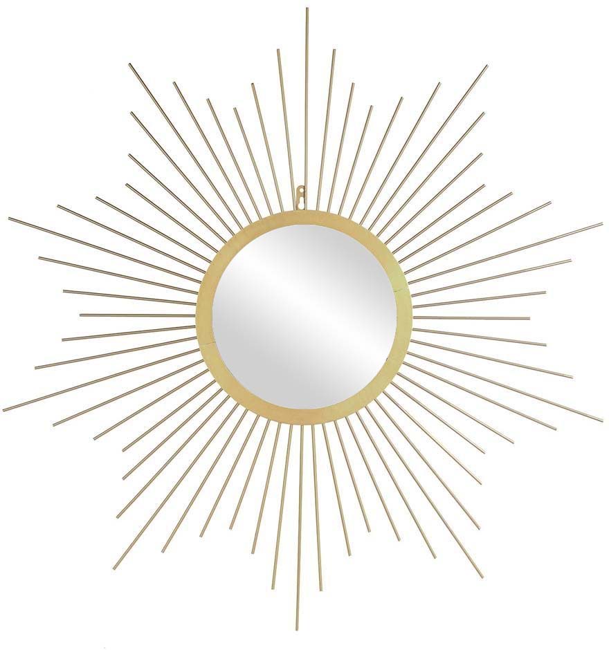 Miroir soleil en métal doré D66cm