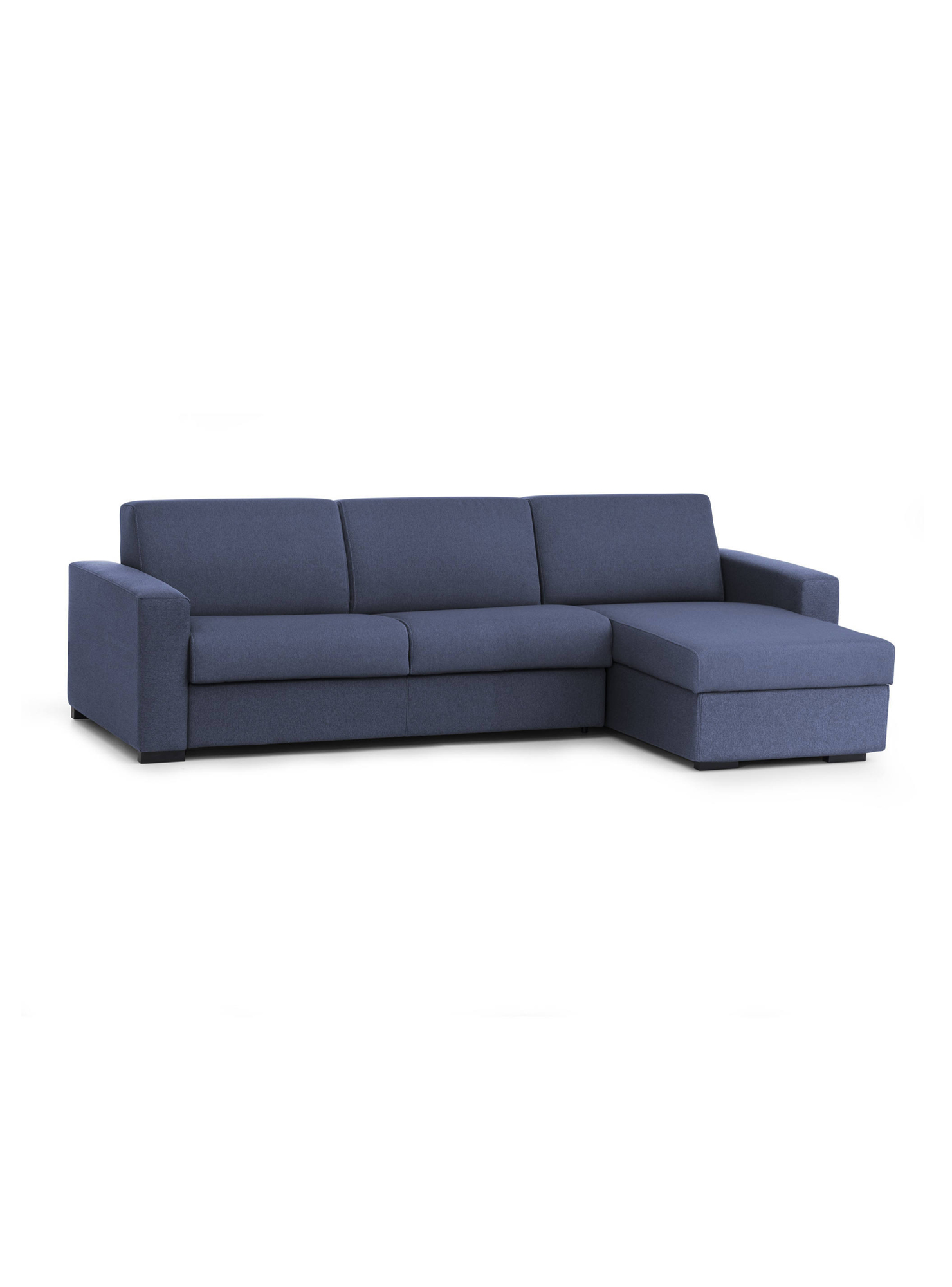 Canapé d'angle 3 places Bleu Tissu Confort