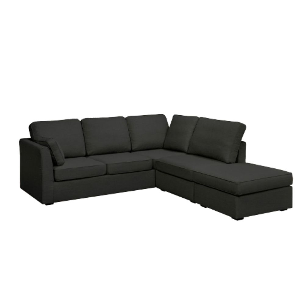 Canapé d'angle convertible en tissu anthracite Canapé d'angle convertible en tissu anthracite